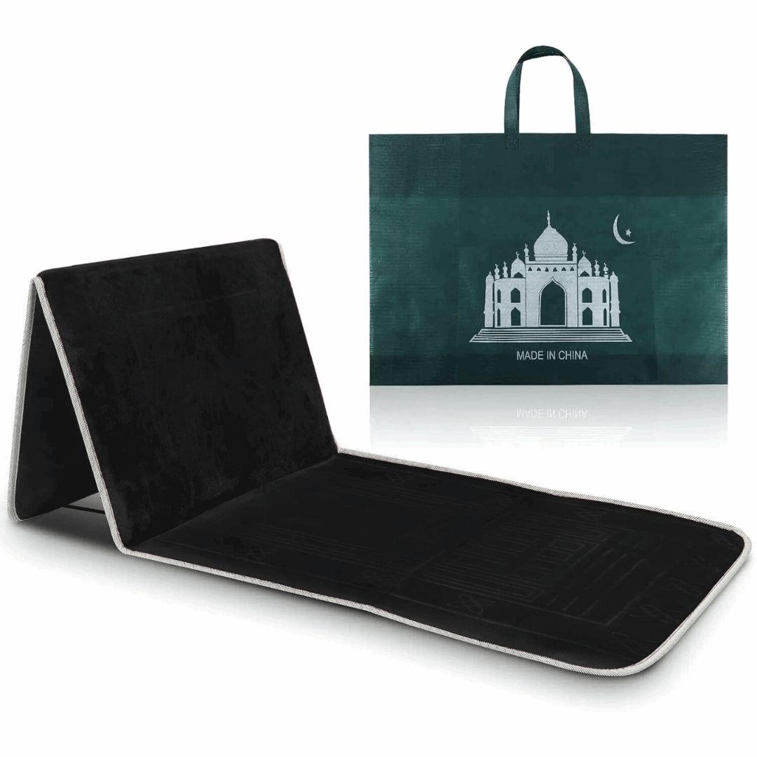 Prayer Mat with Backrest Black