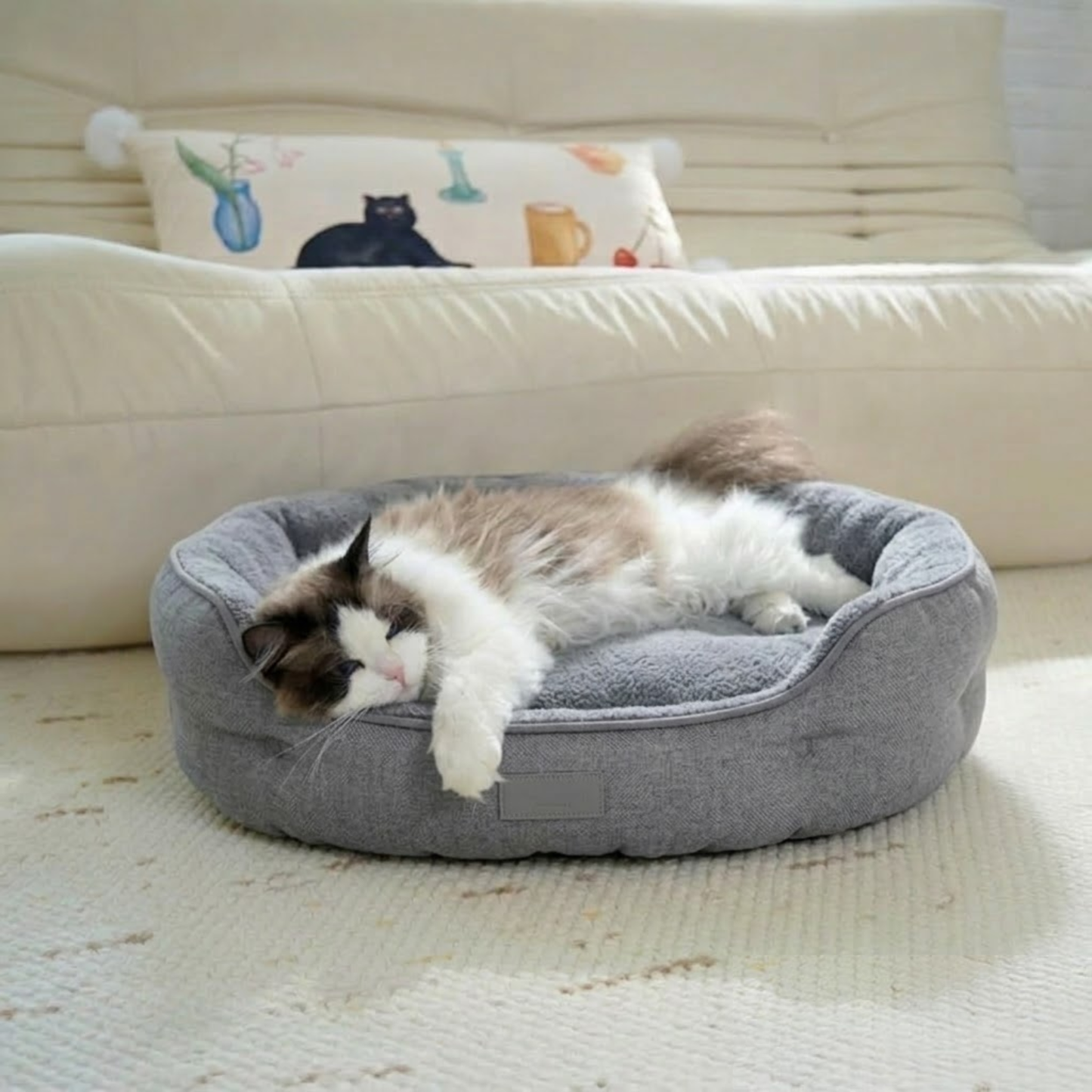 Grey Cat Bed Qatar