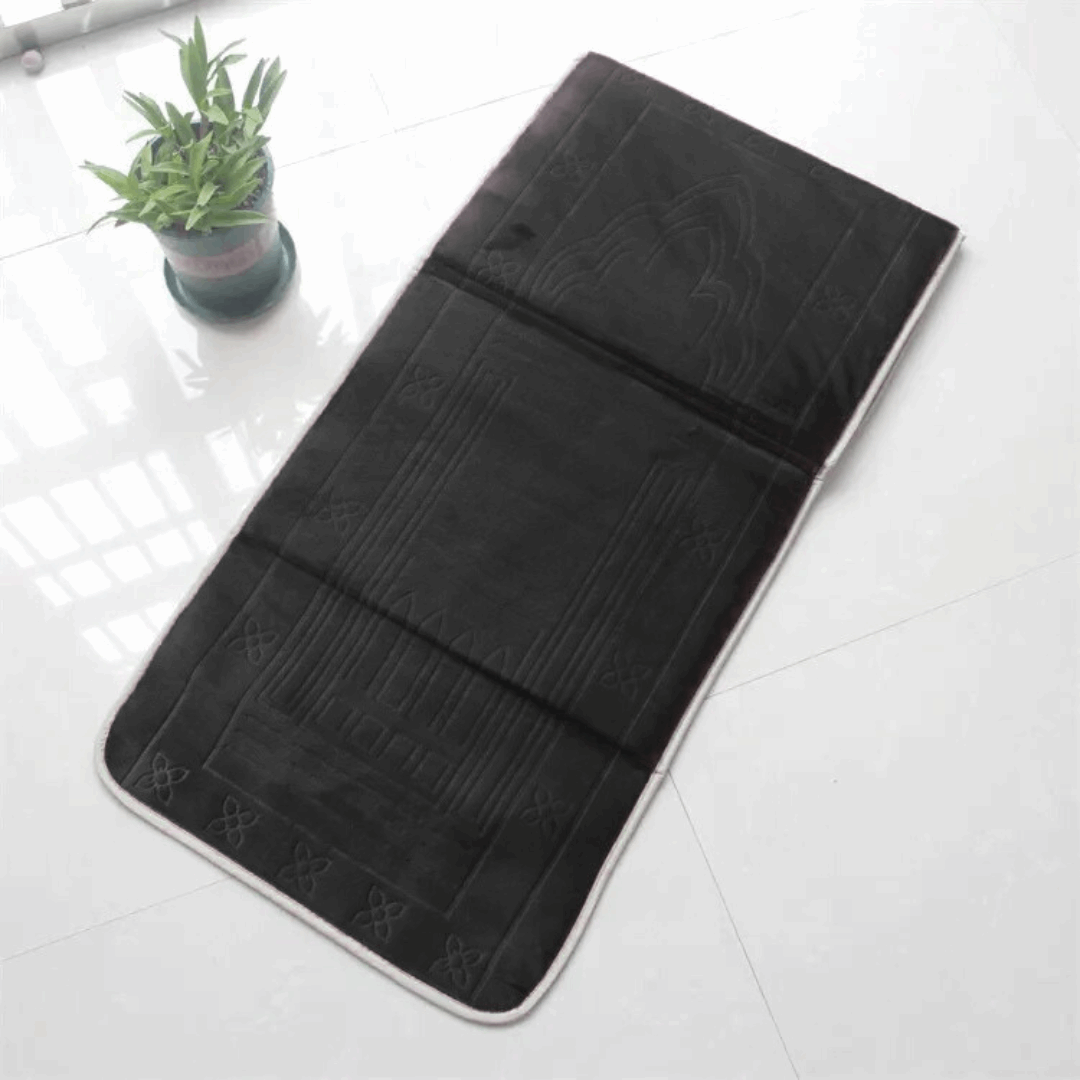 Prayer Mat with Backrest Black