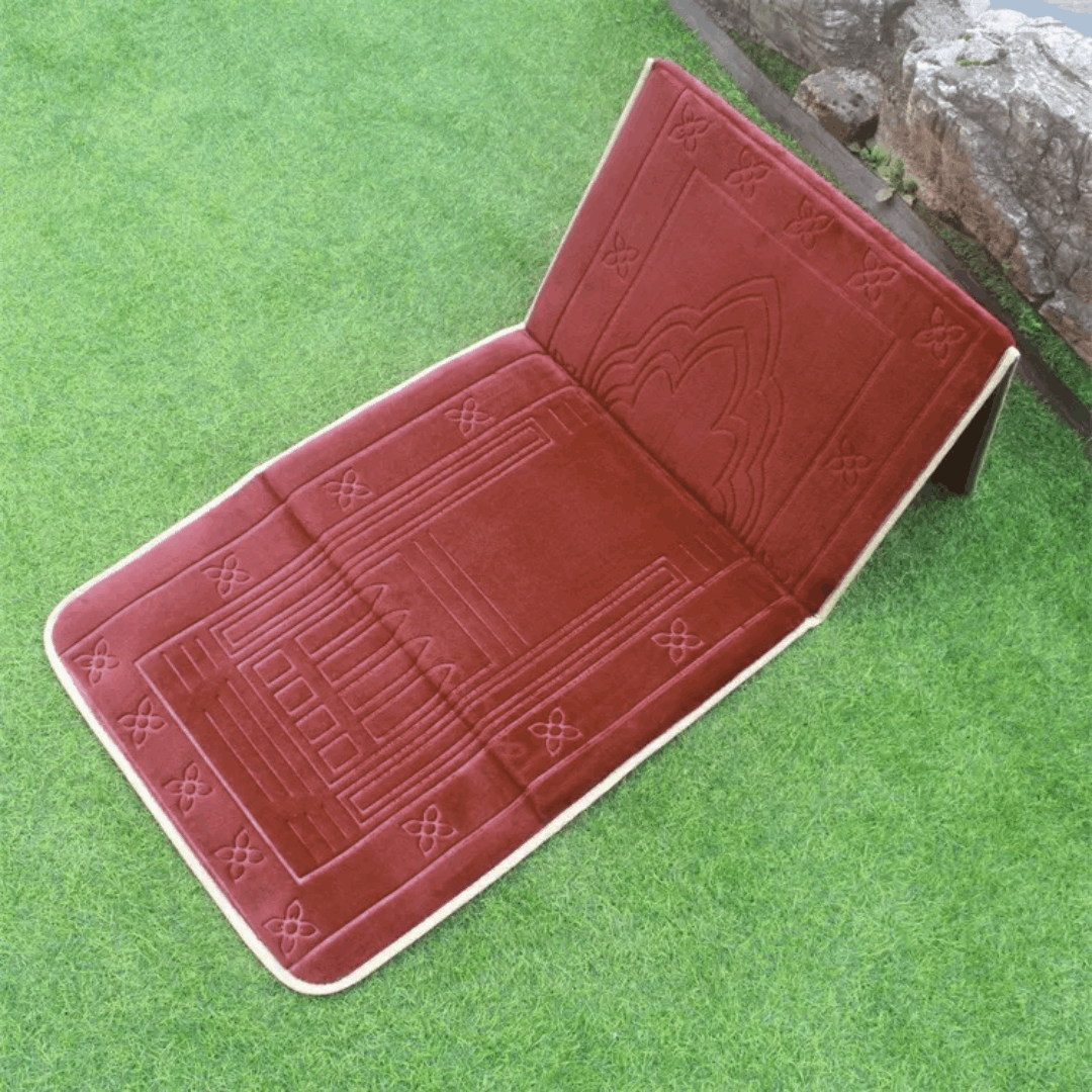 Prayer Mat with Backrest Maroon
