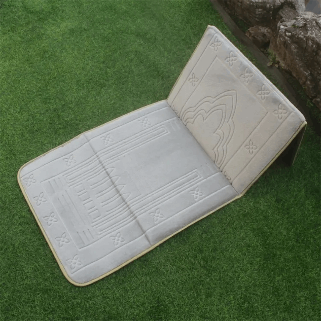 Prayer Mat with Backrest Light Grey