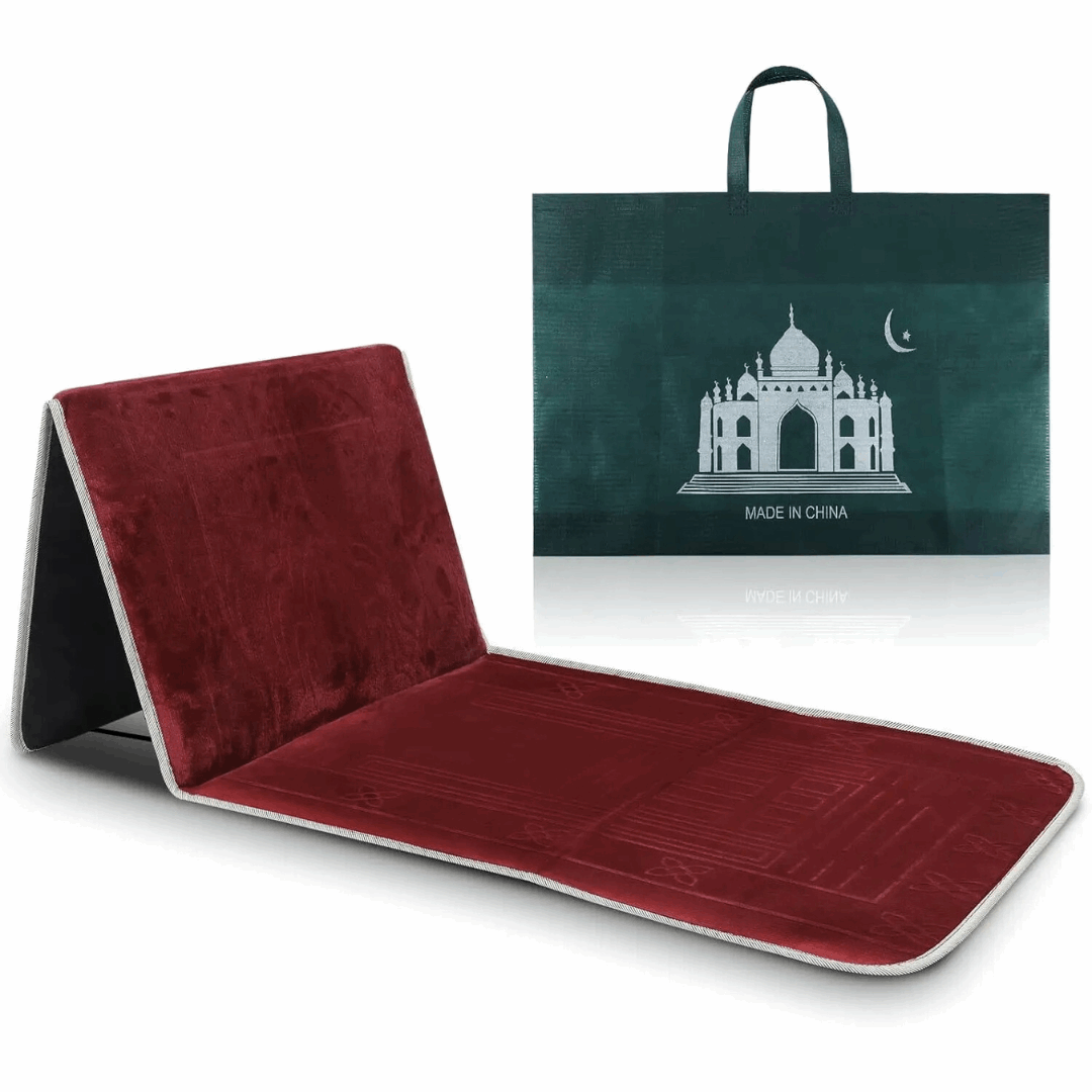 Prayer Mat with Backrest Maroon