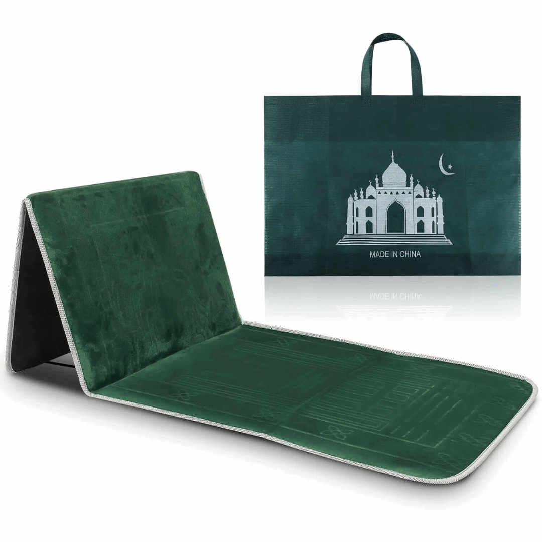 Prayer Mat with Backrest Dark Green
