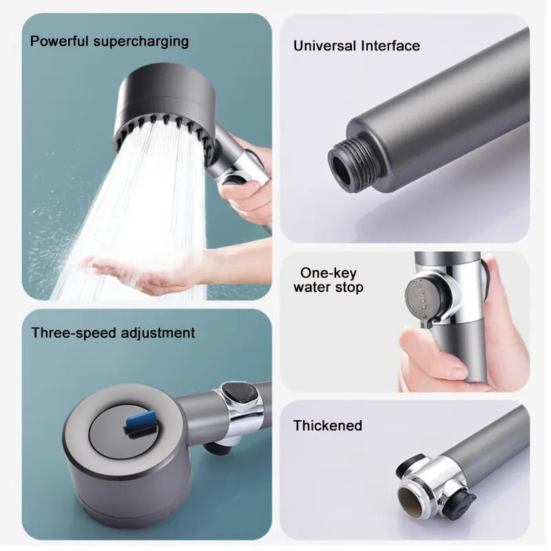 Scrubbing Shower Head | 4 Spray Modes and Filtration