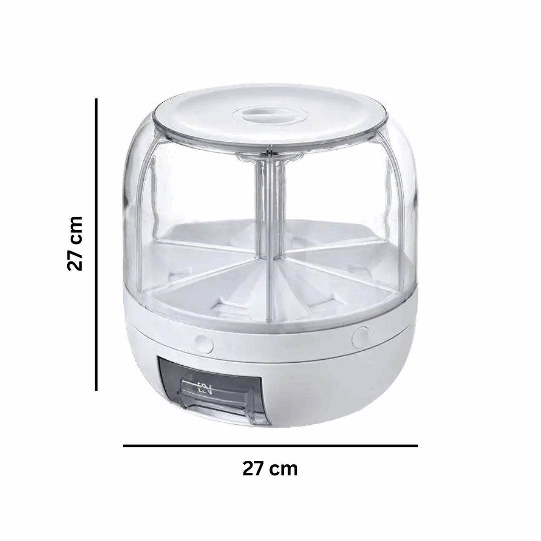 Grain Dispenser | 6-Compartment Rotating Grain Dispenser