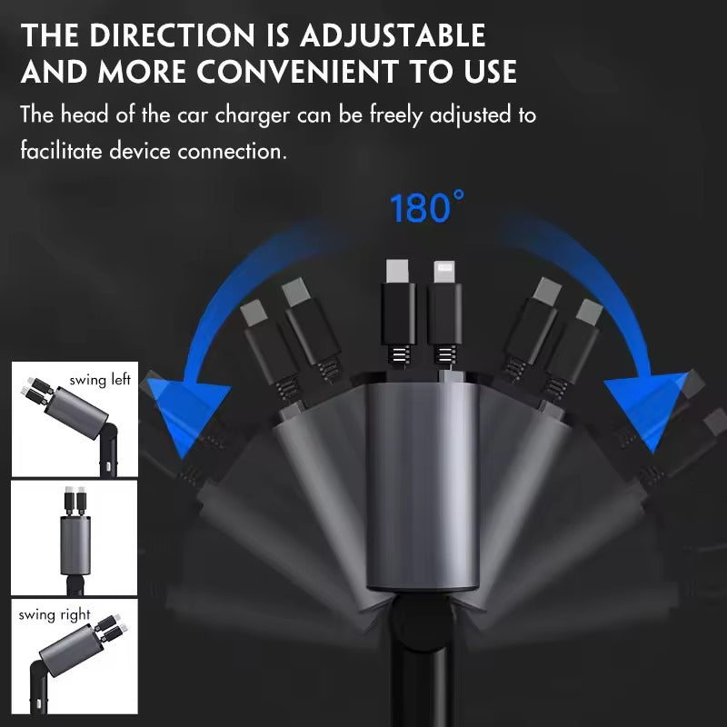 4 in 1 Retractable Car Charger
