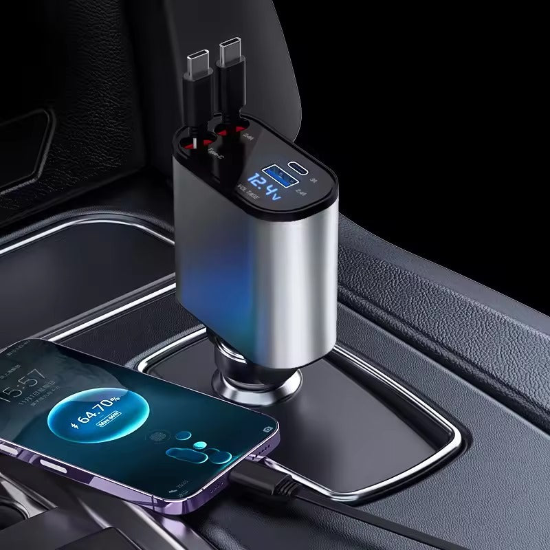 4 in 1 Retractable Car Charger