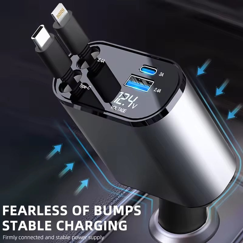 4 in 1 Retractable Car Charger
