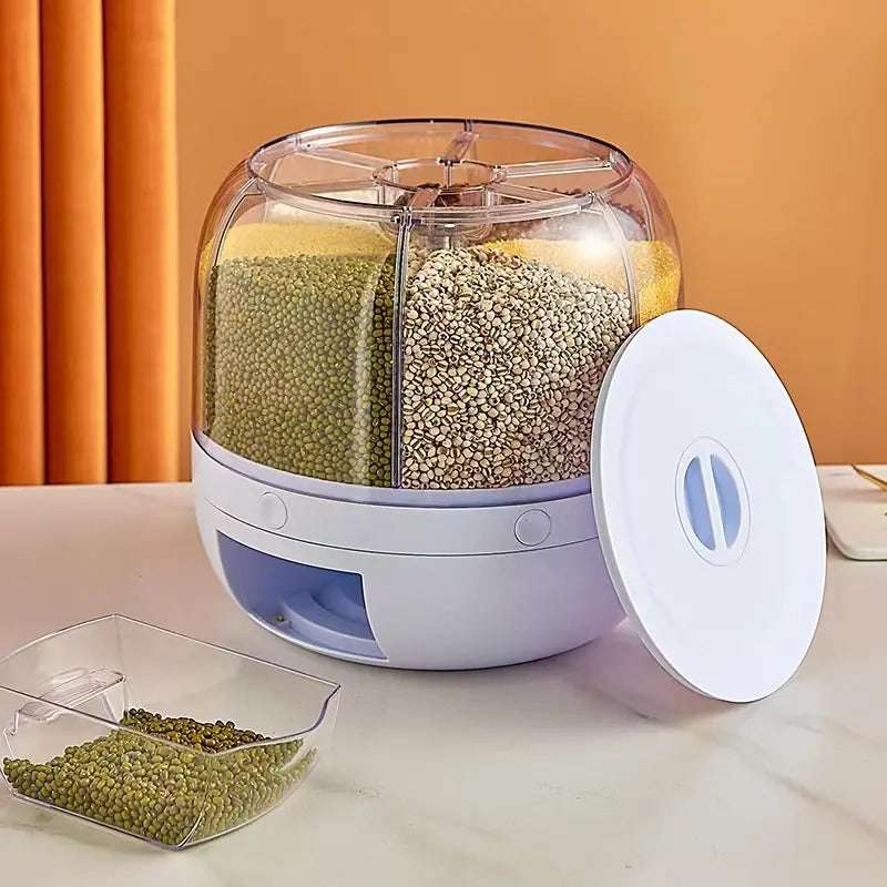 Grain Dispenser | 6-Compartment Rotating Grain Dispenser