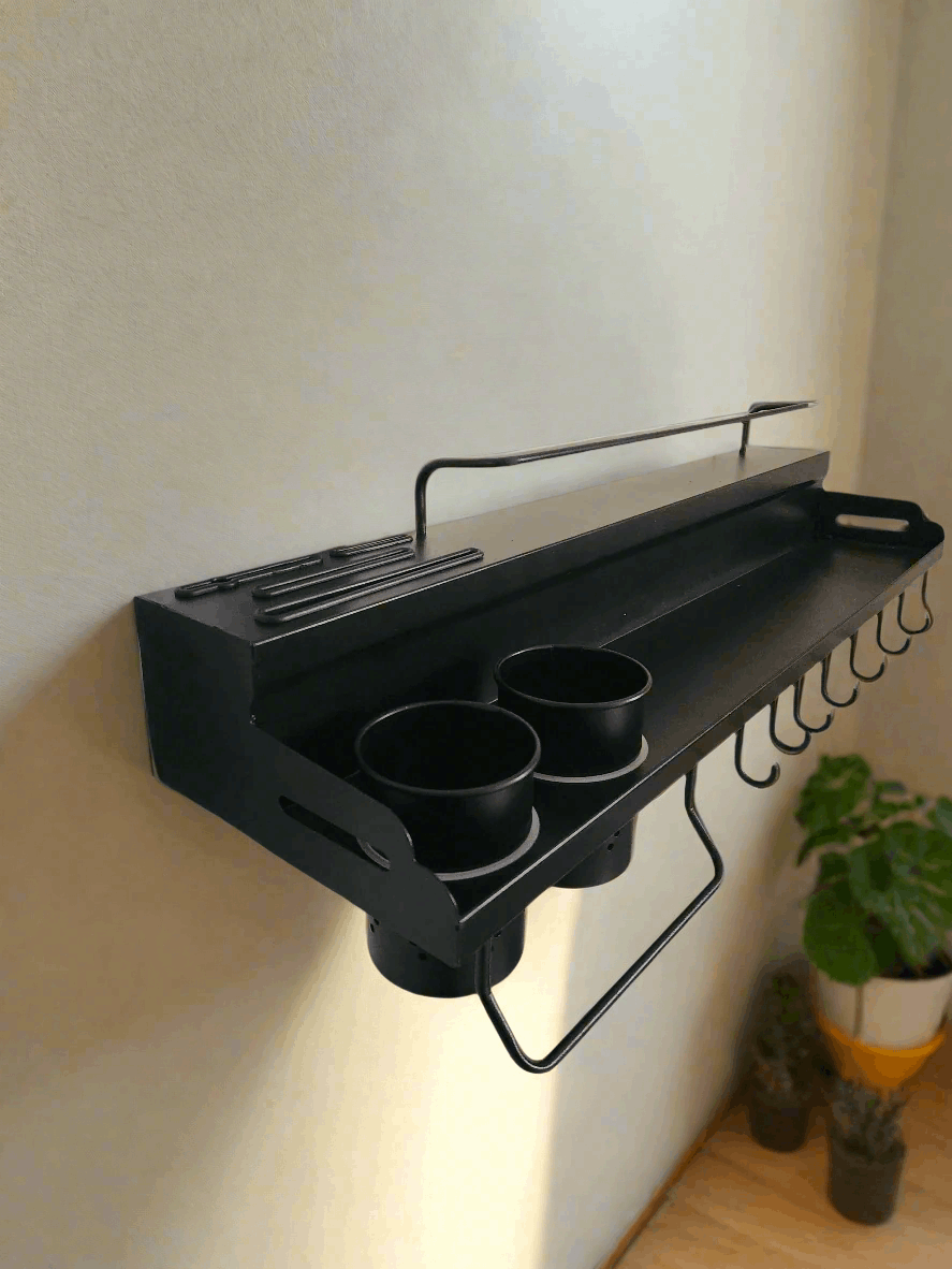 Floating Kitchen Shelf | Knife & Utensil Holder