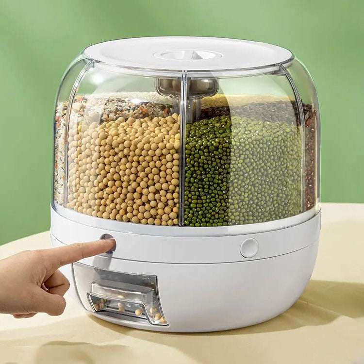 Grain Dispenser | 6-Compartment Rotating Grain Dispenser