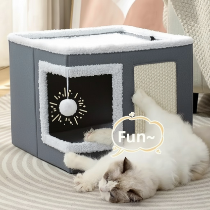 Grey-Corner-Door Cat House