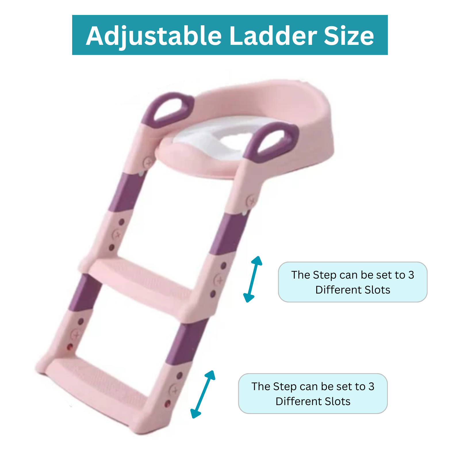 Kids Toilet Seat Ladder Pink