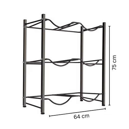 3 Layer Heavy Duty Water Bottles Rack | 6 Water Bottles  Storage