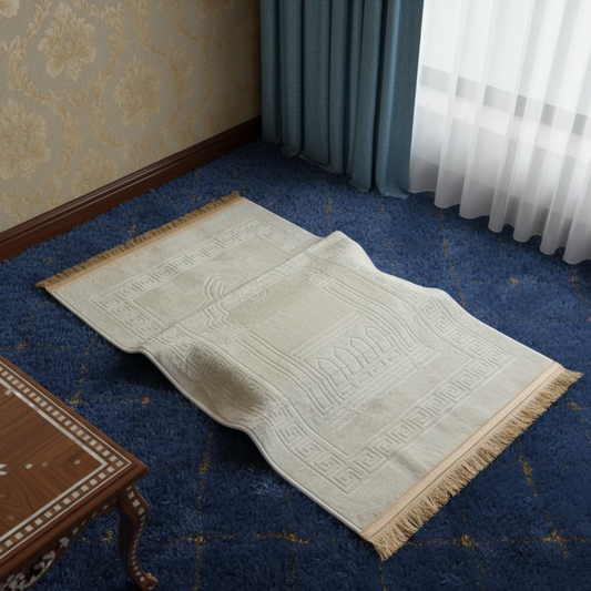 Beige Prayer Mat with Knee Support