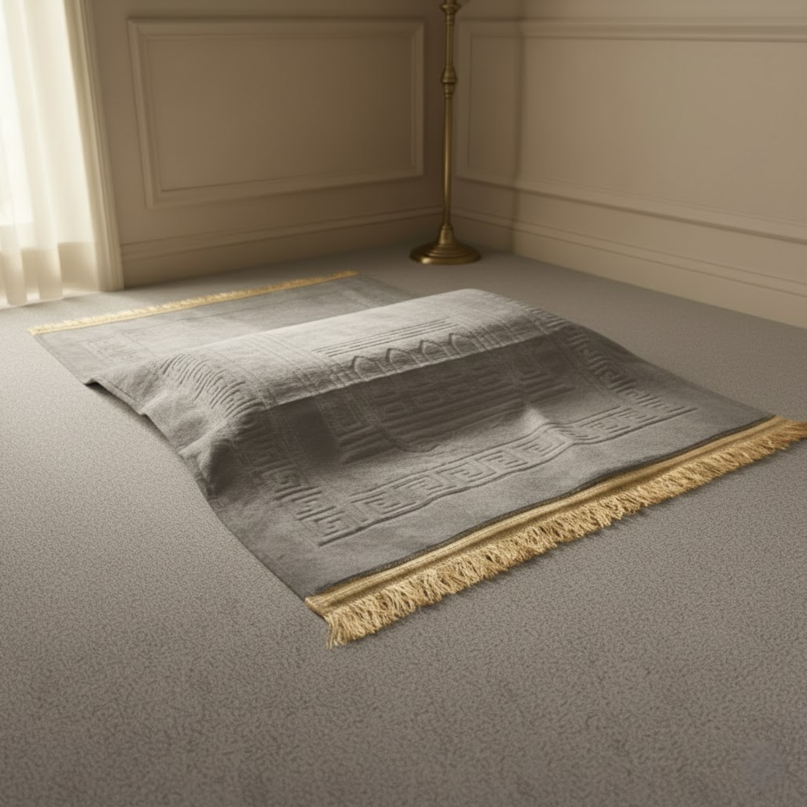 Gray Prayer Mat with Knee Support