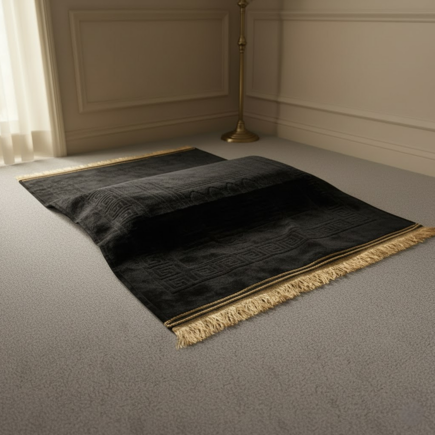 Black Prayer Mat with Knee Support