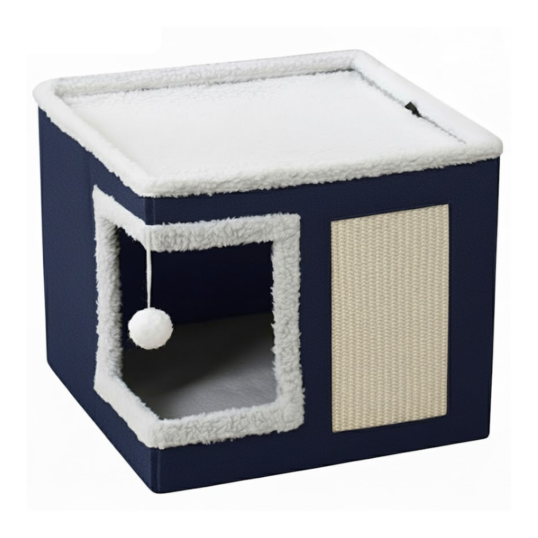 Blue-Corner-Door Cat House