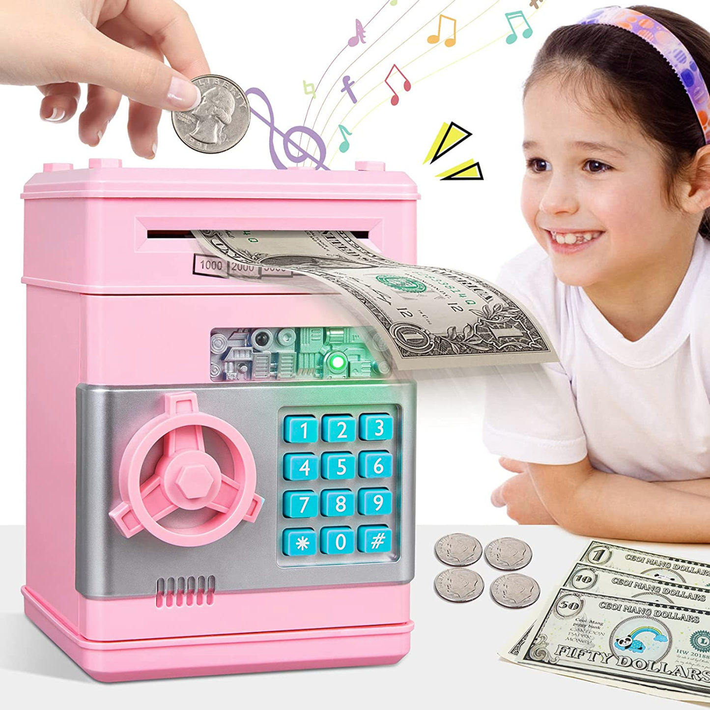 Pink Kids ATM Safe Bank