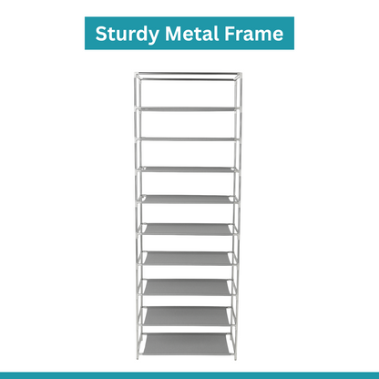 Shoe Rack with Cover | 9-Tier Shoe Rack with Dust Cover