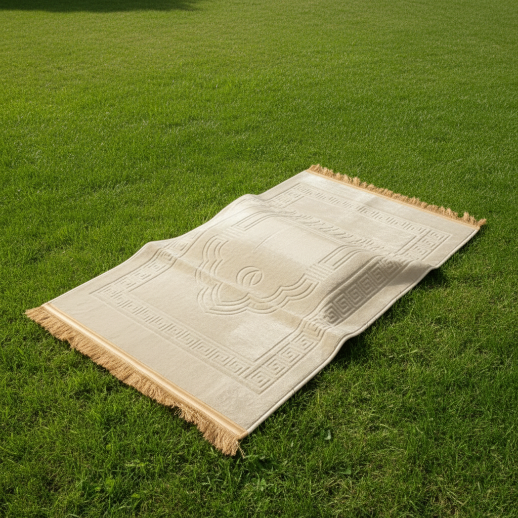 Beige Prayer Mat with Knee Support