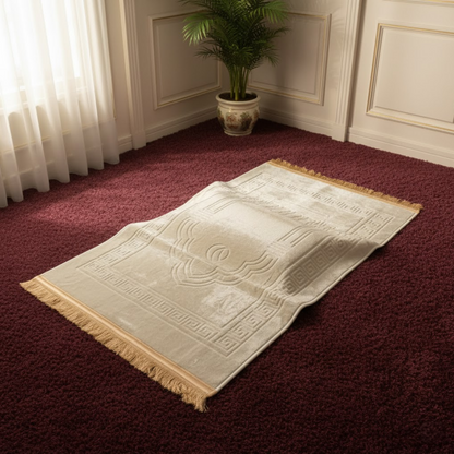 Beige Prayer Mat with Knee Support