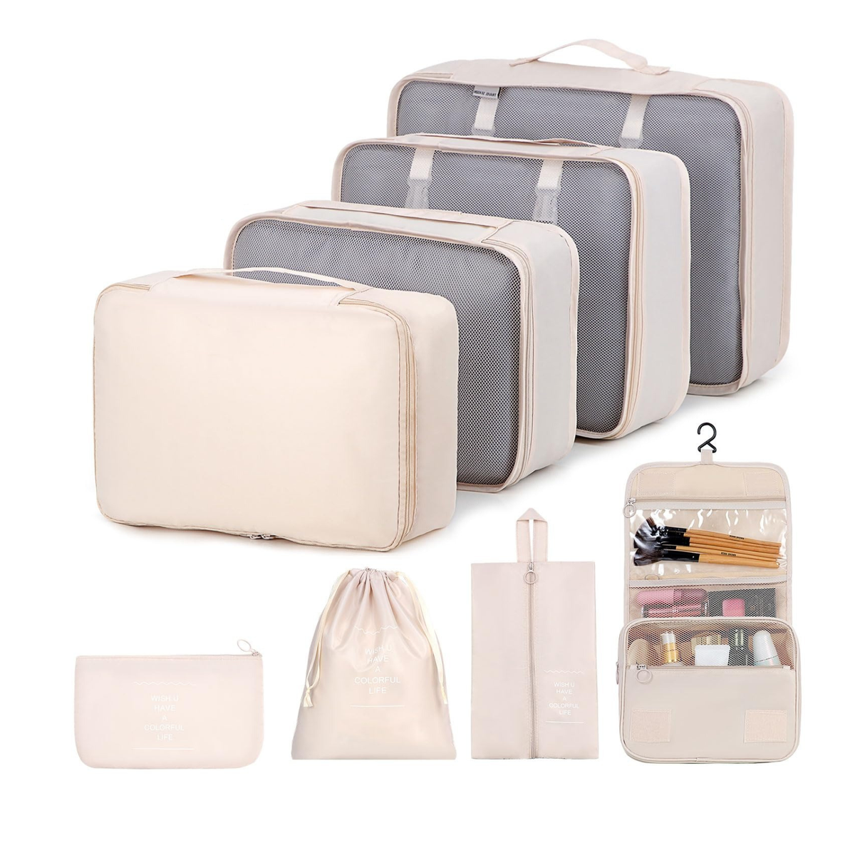 Packing Cubes | Organizers for Luggage  | Set of 8