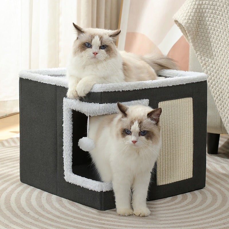 Cat Cube House | Cat Square House with Lounge Bed