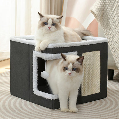 Cat Cube House | Cat Square House with Lounge Bed