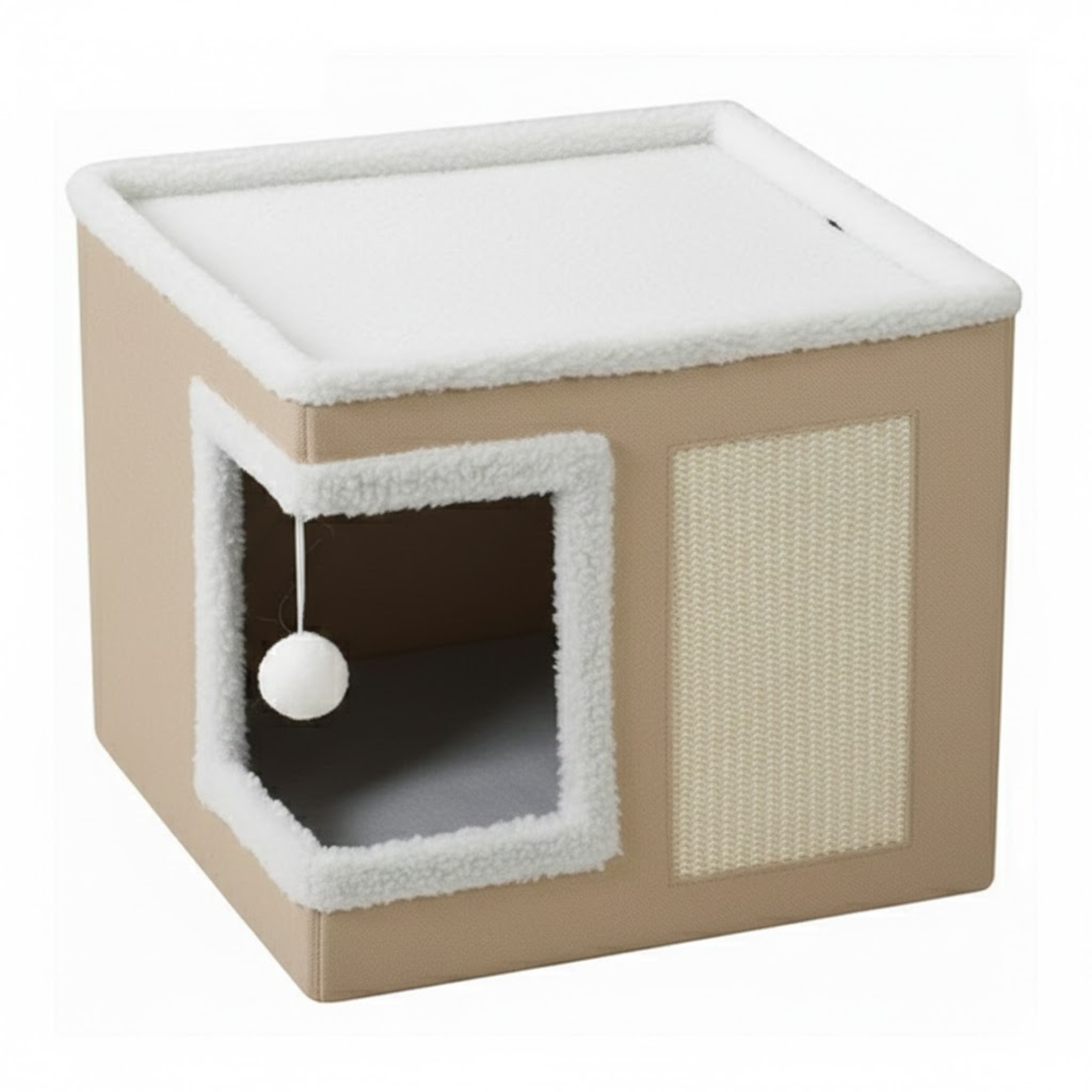 Beige-Corner-Door Cat House