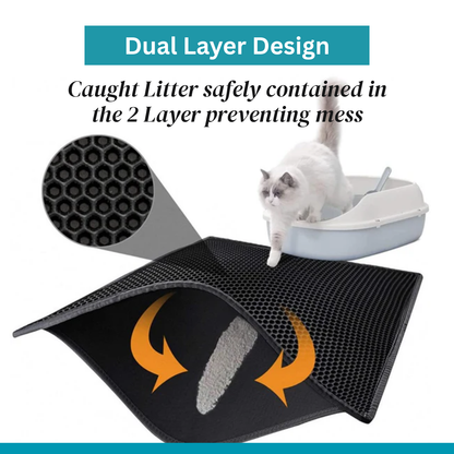 Cat Litter Box Mat | Dual Layer Litter Catcher Mat – 90×60 cm