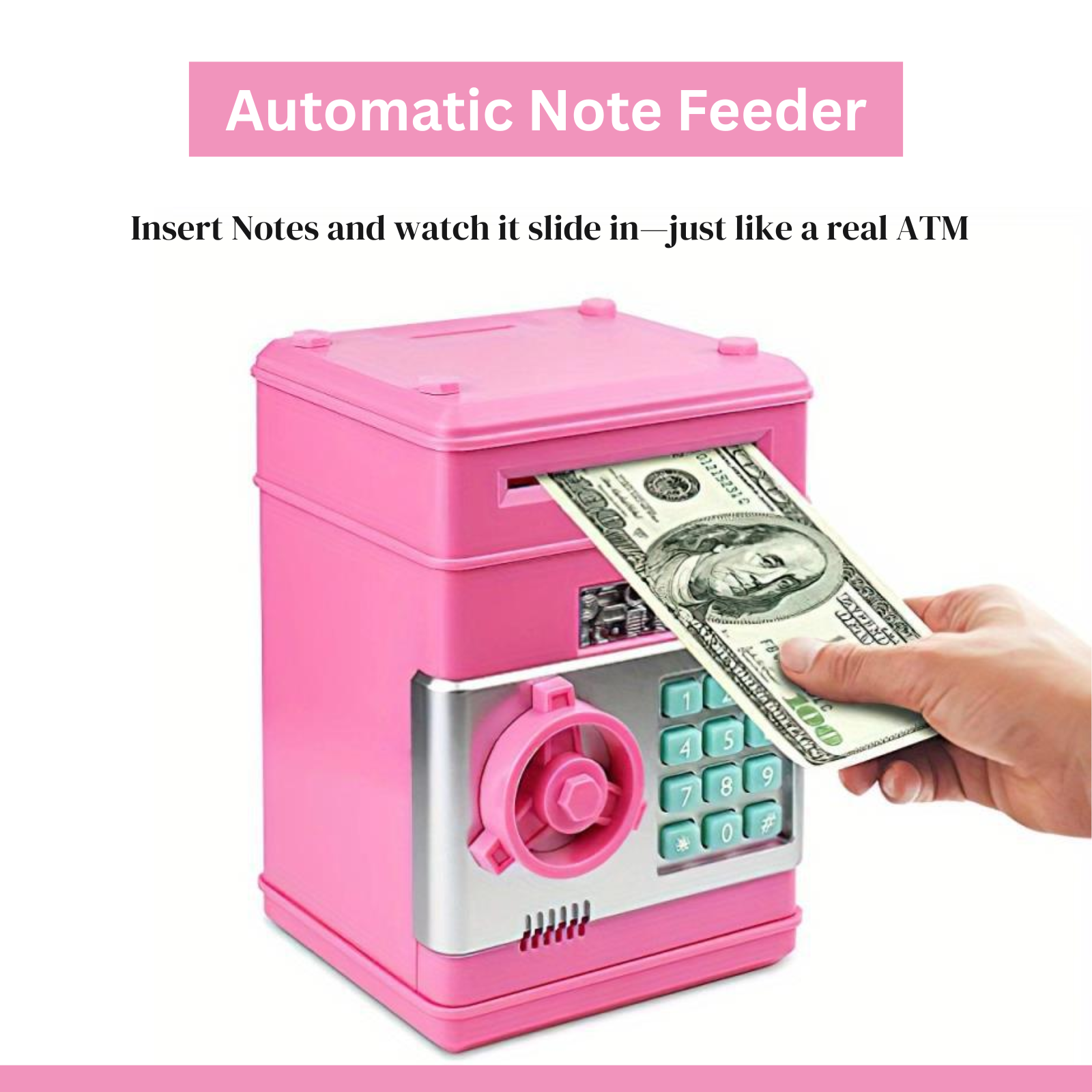 Pink Kids ATM Safe Bank