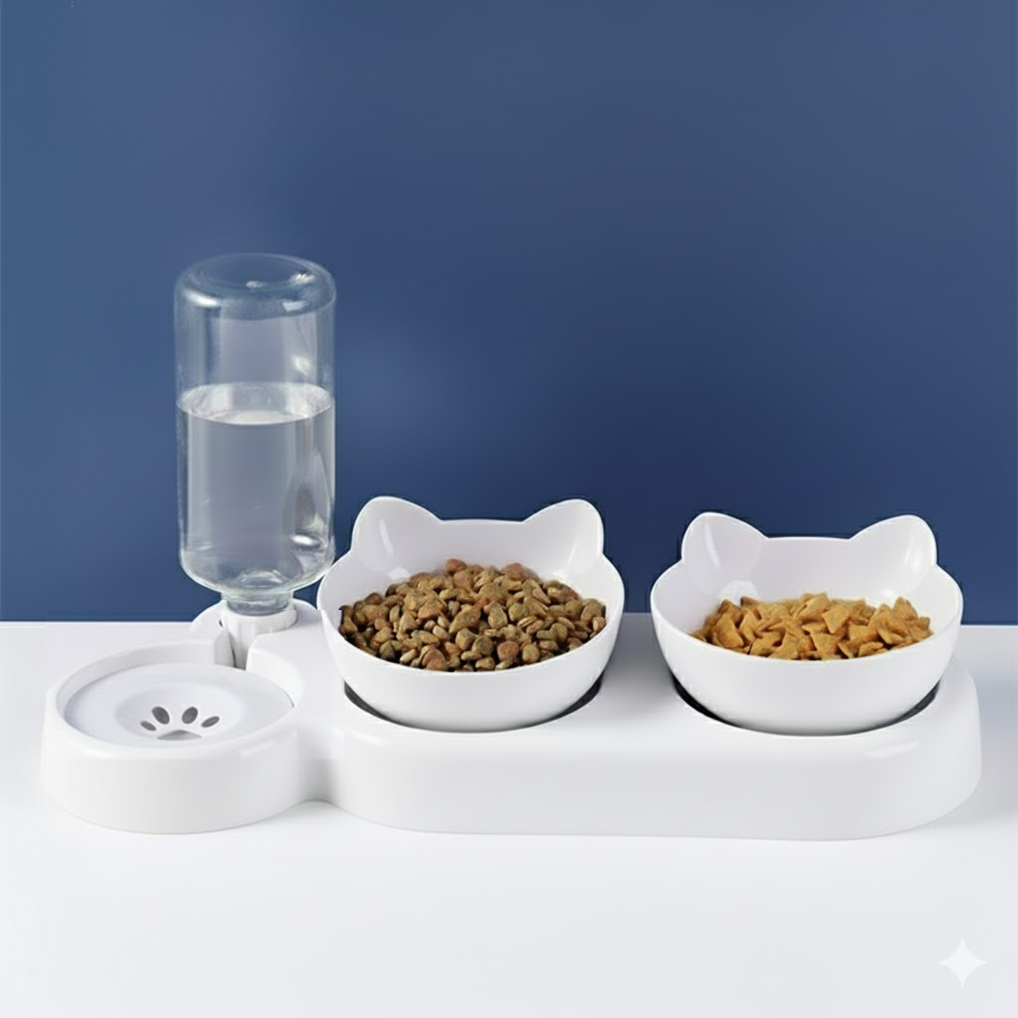 3-in-1 Raised Cat Feeder – Automatic Food &amp; Water Station