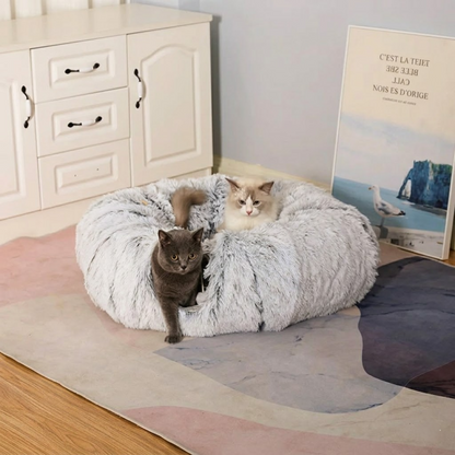 Plush Cat Tunnel | Flexible Cat Play and Lounging Station