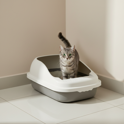 Semi-Enclosed Cat Litter Box | Open Top Cat Litter Box