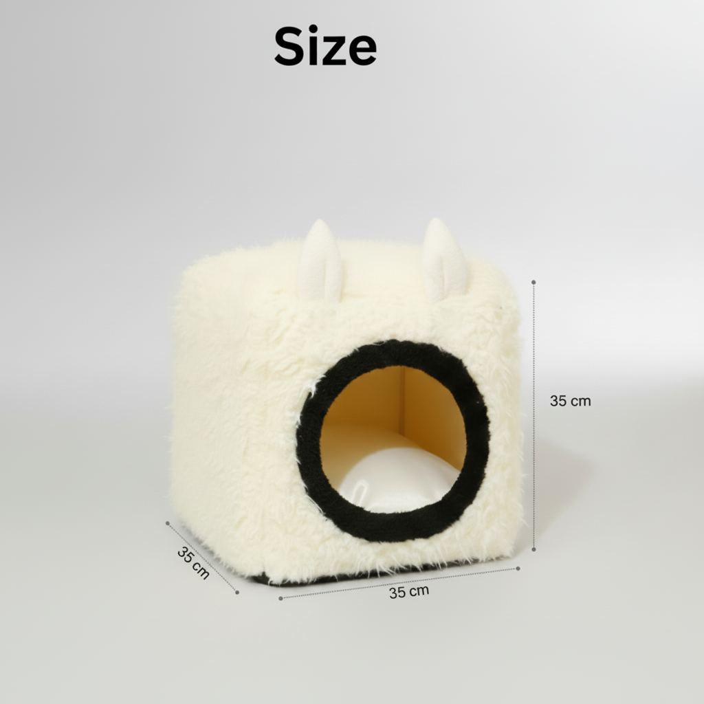 Cat Plush Cube House | Soft Cat House