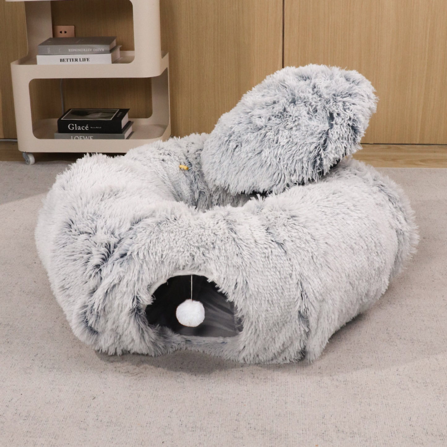 Plush Cat Tunnel | Flexible Cat Play and Lounging Station
