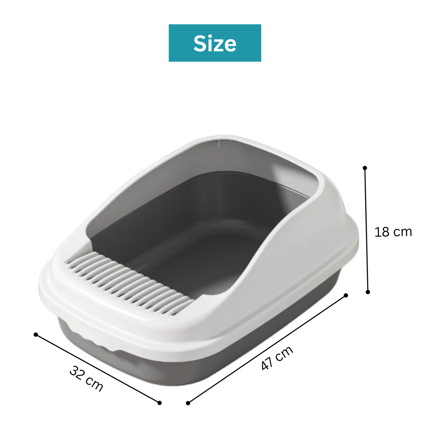 Semi-Enclosed Cat Litter Box | Open Top Cat Litter Box