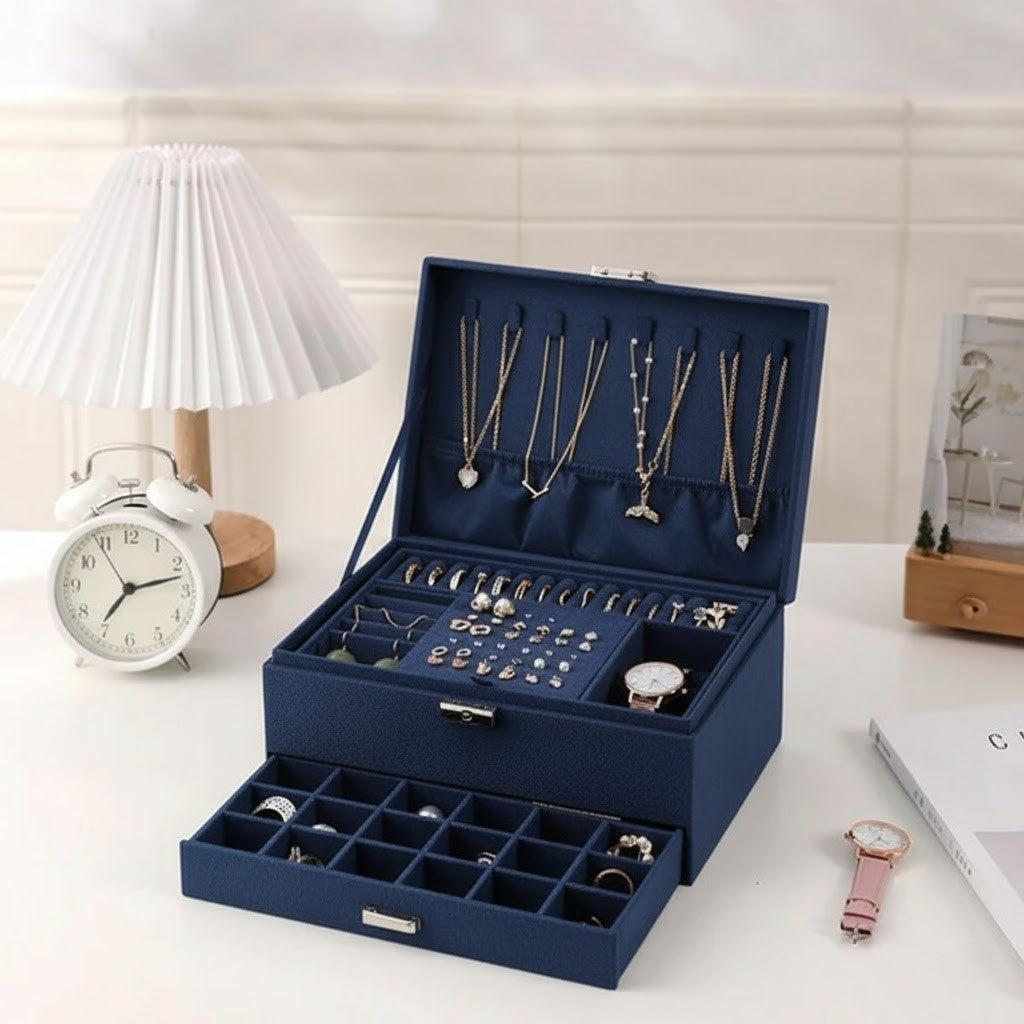 Navy Jewelry Box
