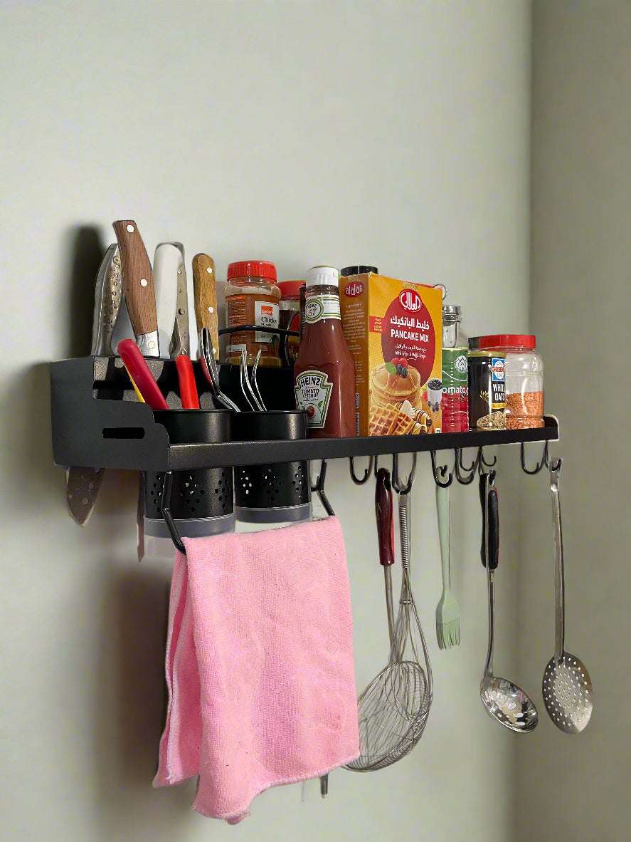Floating Kitchen Shelf |  Knife & Utensil Holder