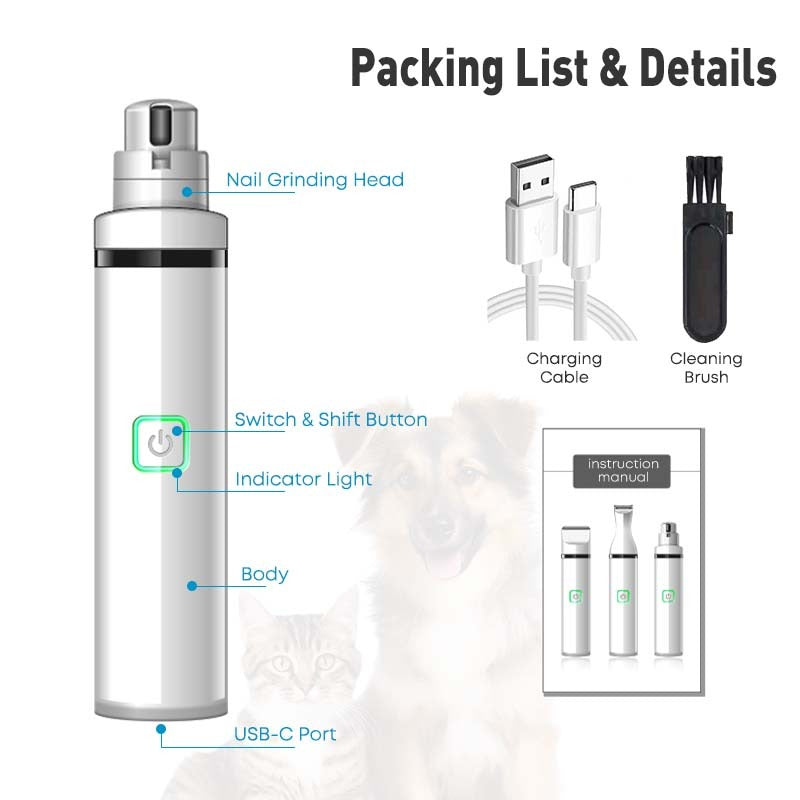 Pet Hair and Nail Trimmer | 4-in-1 Pet Grooming Kit