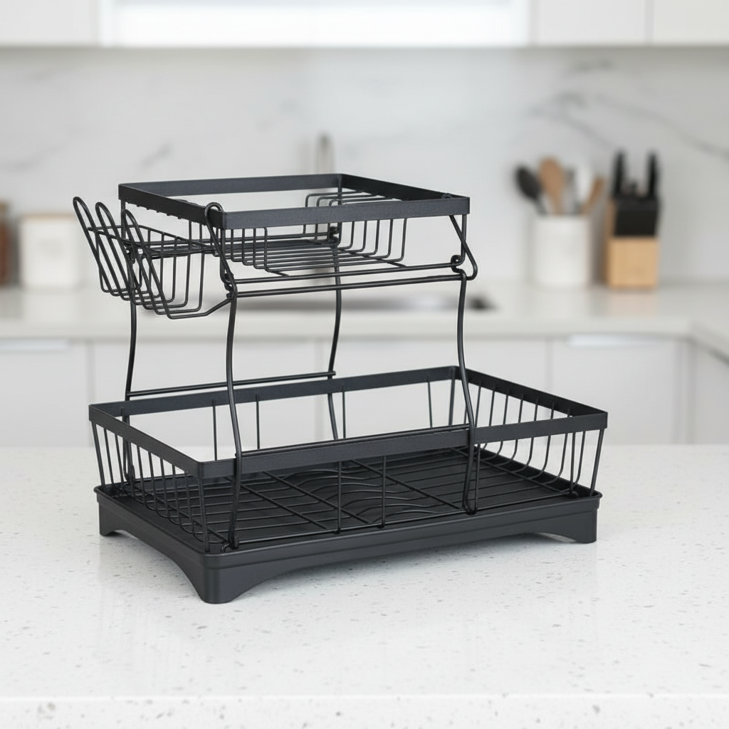 Dish Drying Rack | Dish Rack with Water Drainage Spout