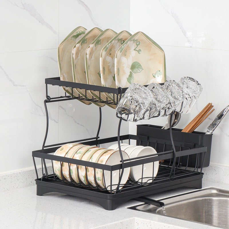 Dish Drying Rack | Dish Rack with Water Drainage Spout
