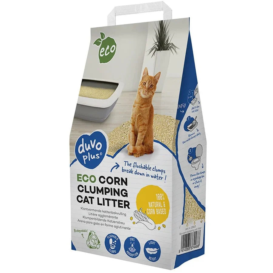 DuvoPlus Corn Clumping Cat Litter | Eco Corn Cat Litter