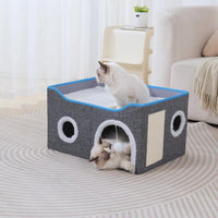 Multi-Cat Cube House | Cat House with Lounge Bed