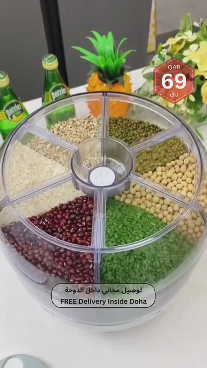 Grain Dispenser | 6-Compartment Rotating Grain Dispenser