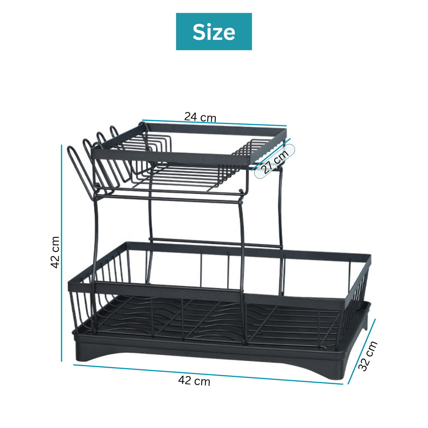 Dish Drying Rack | Dish Rack with Water Drainage Spout