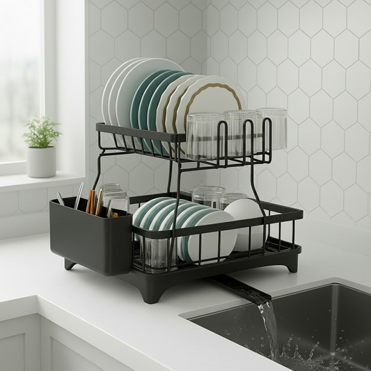 Dish Drying Rack | Dish Rack with Water Drainage Spout